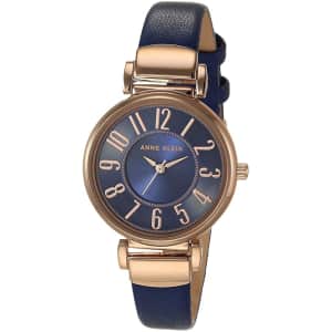 Anne Klein Women's Easy-to-Read Leather Strap Watch for $65