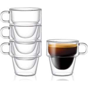 JoyJolt Stoiva 5-Oz. Double Wall Insulated Glass Espresso Cups for $20