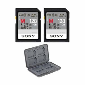 Sony 128GB M Series UHS-II SDXC Memory Card (U3) 2-Pack with Versatile Memory Card Holder for $140