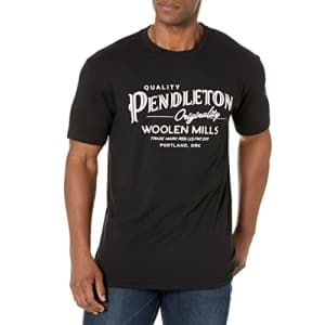 Pendleton Men's Classic Fit Graphic T-Shirt, Black/White, Medium for $16