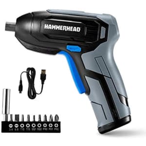 Hammerhead Rechargeable 4V Cordless Screwdriver w/ 9-Pc. Bit Set for $12 Hammerhead Rechargeable 4V Cordless Screwdriver w/ 9-Pc. Bit Set for $12