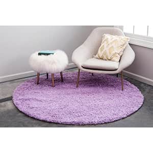 Unique Loom Solo Solid Shag Collection Area Modern Plush Rug Lush & Soft, 4' 0 x 4' 0 Round, Lilac for $43 Unique Loom Solo Solid Shag Collection Area Modern Plush Rug Lush & Soft, 4' 0 x 4' 0 Round, Lilac for $43