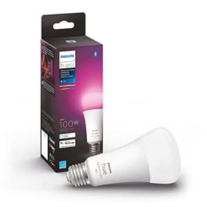 Philips Hue White and Color A21 High Lumen Smart Bulb, 1600 Lumens, Bluetooth & Zigbee Compatible for $65 Philips Hue White and Color A21 High Lumen Smart Bulb, 1600 Lumens, Bluetooth & Zigbee Compatible for $65