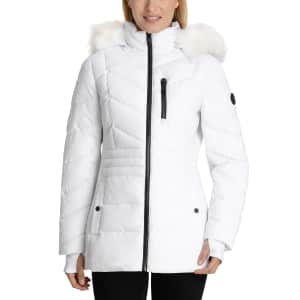 Michael Michael Kors Women's Faux-Fur-Trim Hooded Puffer Coat for $70 Michael Michael Kors Women's Faux-Fur-Trim Hooded Puffer Coat for $70