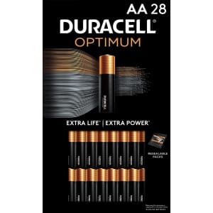 Duracell Optimum AA Batteries 28-Pack for $17 via Sub & Save Duracell Optimum AA Batteries 28-Pack for $17 via Sub & Save