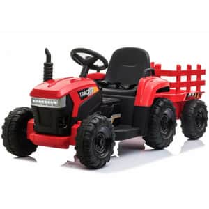 Tobbi 12V Kids' Electric Ride On Toy Tractor w/ Trailer for $200