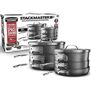 GRANITESTONE Stack Master 10 Piece Cookware Set, Triple Layer Nonstick Granite Stone with Diamond for $149 GRANITESTONE Stack Master 10 Piece Cookware Set, Triple Layer Nonstick Granite Stone with Diamond for $149