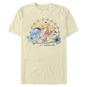 Disney Men's Pooh Winnie and Friends T-Shirt, Cream, 3X-Large for $25