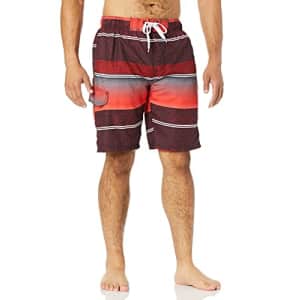 Kanu Surf Men's Infinite Swim Trunks (Regular & Extended Sizes), Sandbar Red, Small for $34