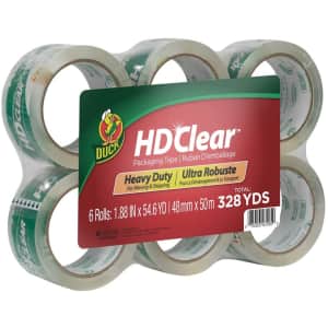 Duck HD Clear Heavy Duty Packaging Tape 6-Pack for $13 via Sub & Save