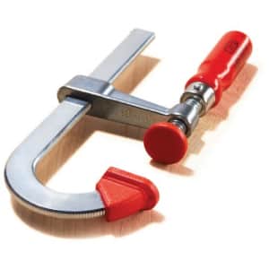 Bessey Tools LMU2.004 4", Light Duty, U-Style bar Clamp", steel with red wood handle for $11