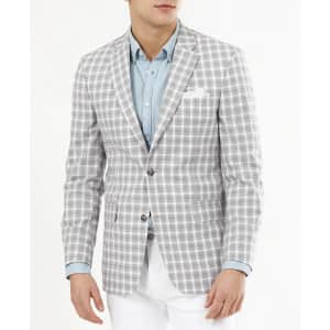 Tommy Hilfiger Men's Modern-Fit Plaid Cotton Blazer for $45 Tommy Hilfiger Men's Modern-Fit Plaid Cotton Blazer for $45