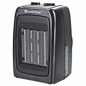 Comfort Zone CZ441E Ceramic Space Heater, Adjustable Thermostat, Overheat Protection, Energy Save, for $21