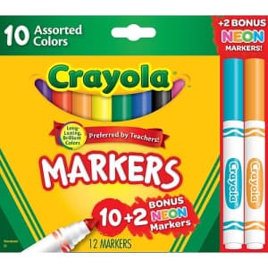 Crayola Markers Assorted Colors 12-Pack for $1 Crayola Markers Assorted Colors 12-Pack for $1