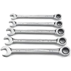 Gearwrench 5-Piece 12-Point Ratcheting Combination SAE Wrench Set for $18