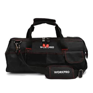 WORKPRO Close Top Storage Tool Bag, 18", Black/Red, W081023A,Black&Red for $18 WORKPRO Close Top Storage Tool Bag, 18", Black/Red, W081023A,Black&Red for $18
