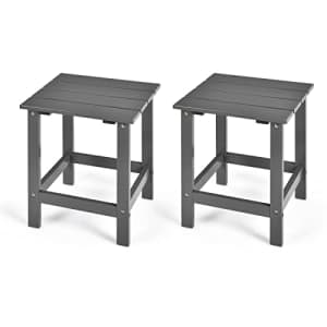 Giantex Outdoor Side Table, 15 Square Wood End Table with Slatted Design, Sturdy Construction, Easy for $78