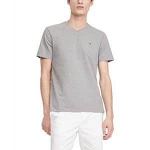 Tommy Hilfiger Men's Short Sleeve V Neck T Shirt, Sport Grey Heather, XS for $19