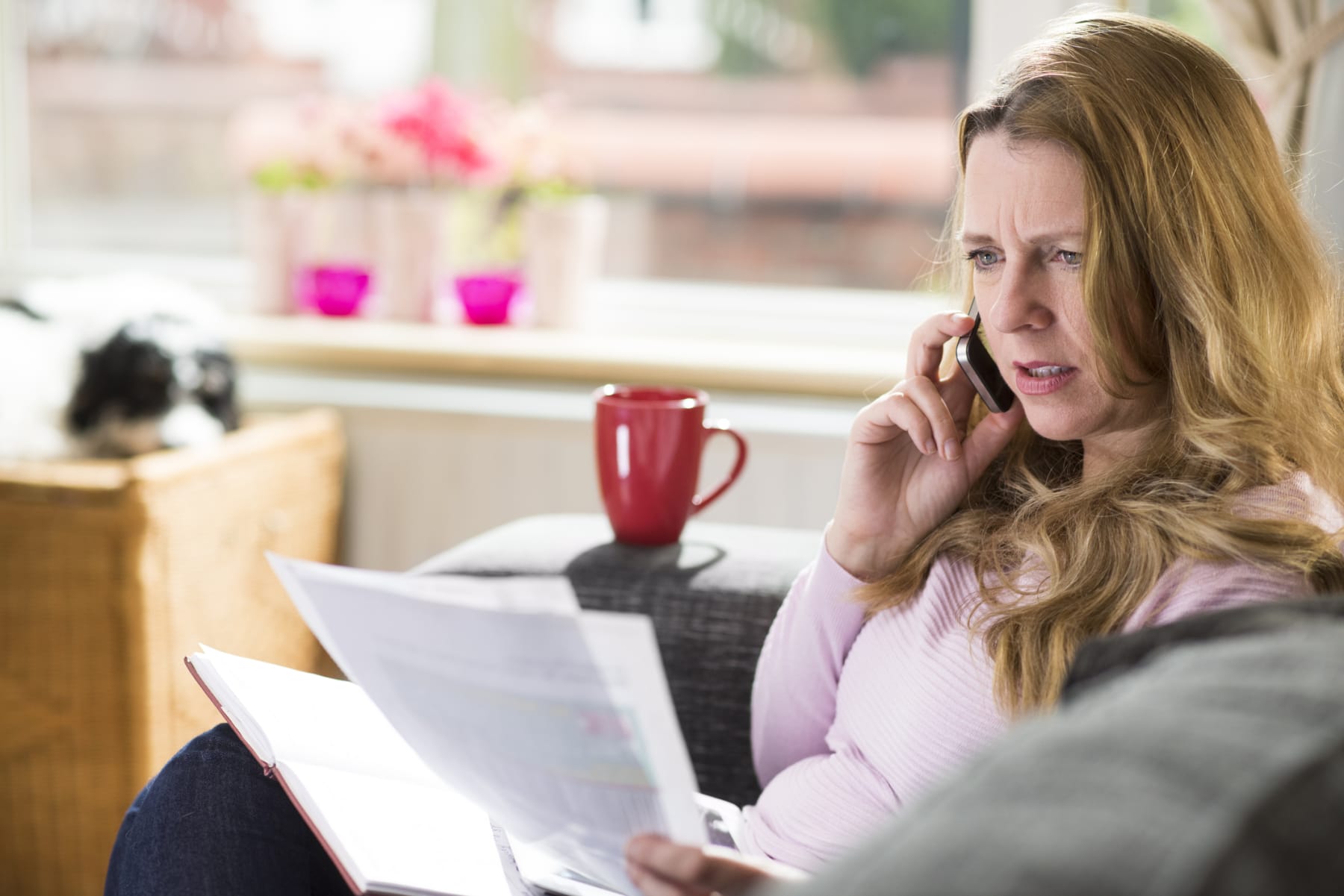 woman talks on phone