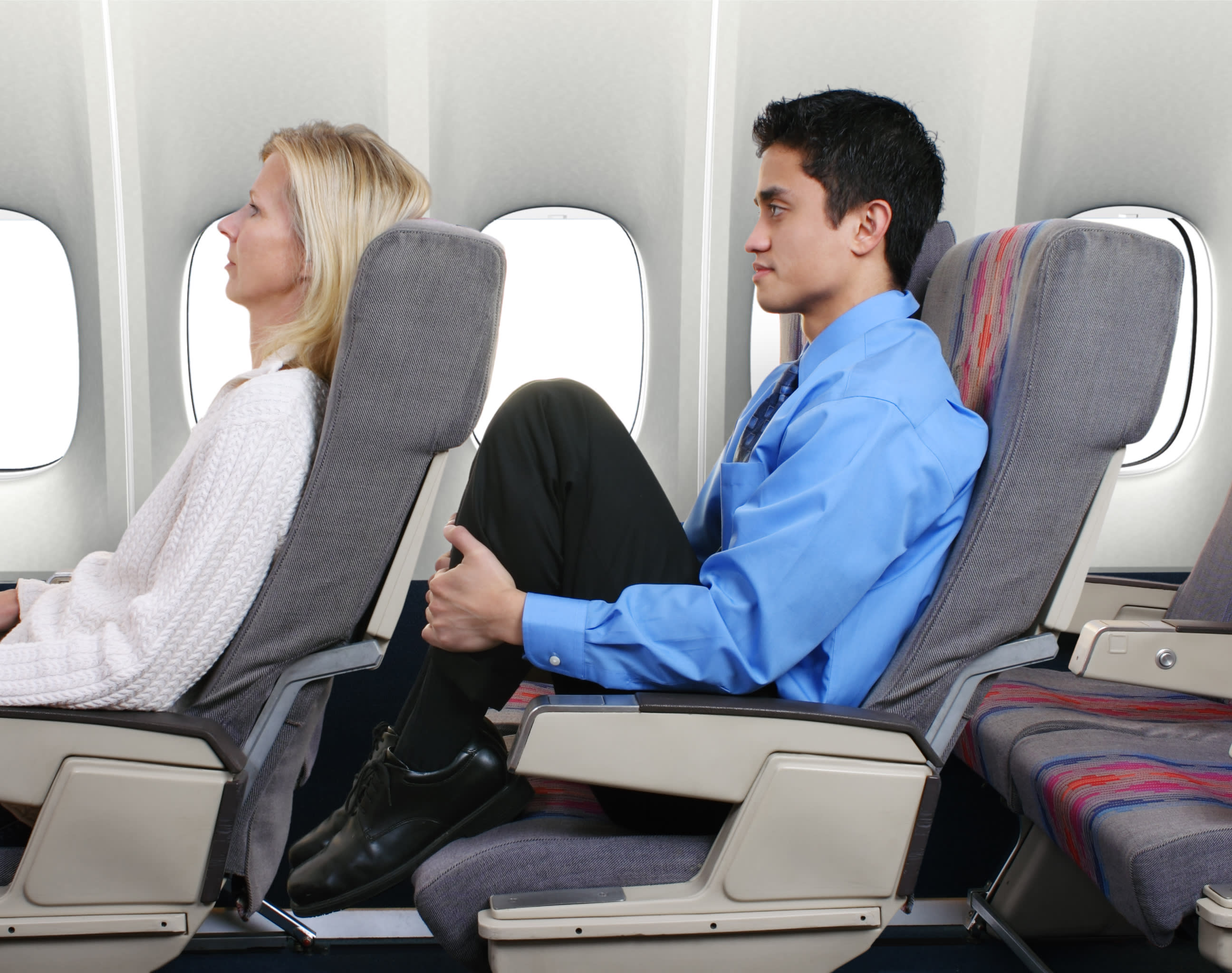 cramped airplane seats