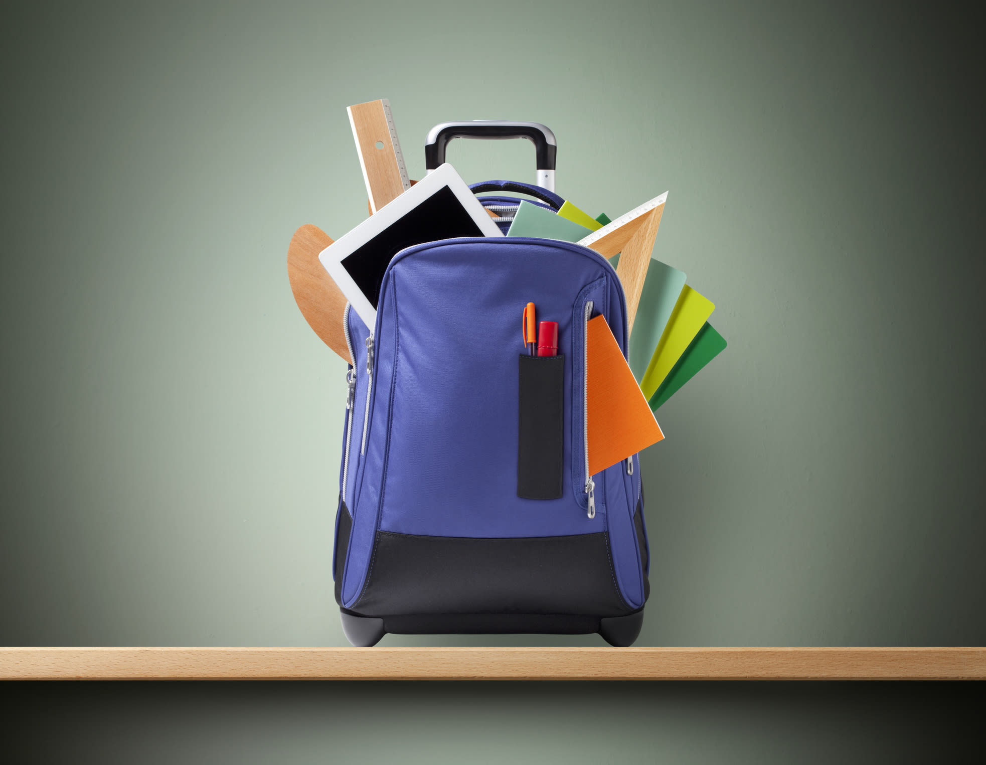 backpack with school supplies