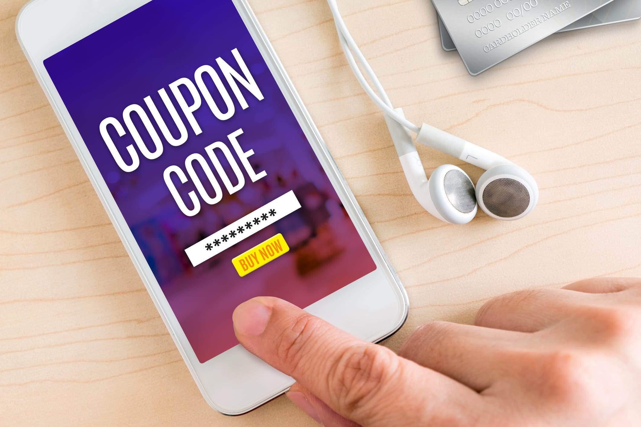 coupon code on smartphone