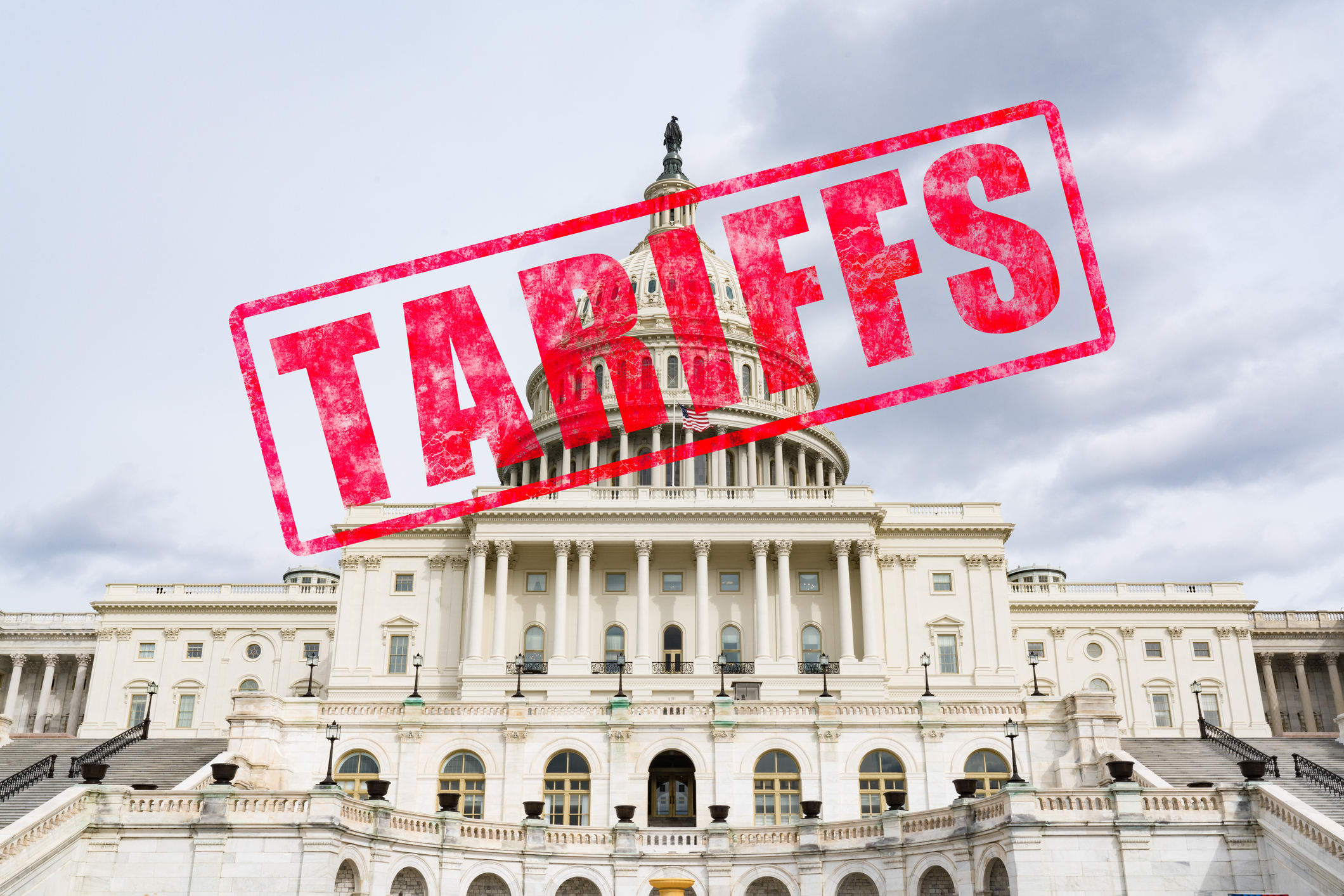 Tariff stamp on United States Capitol