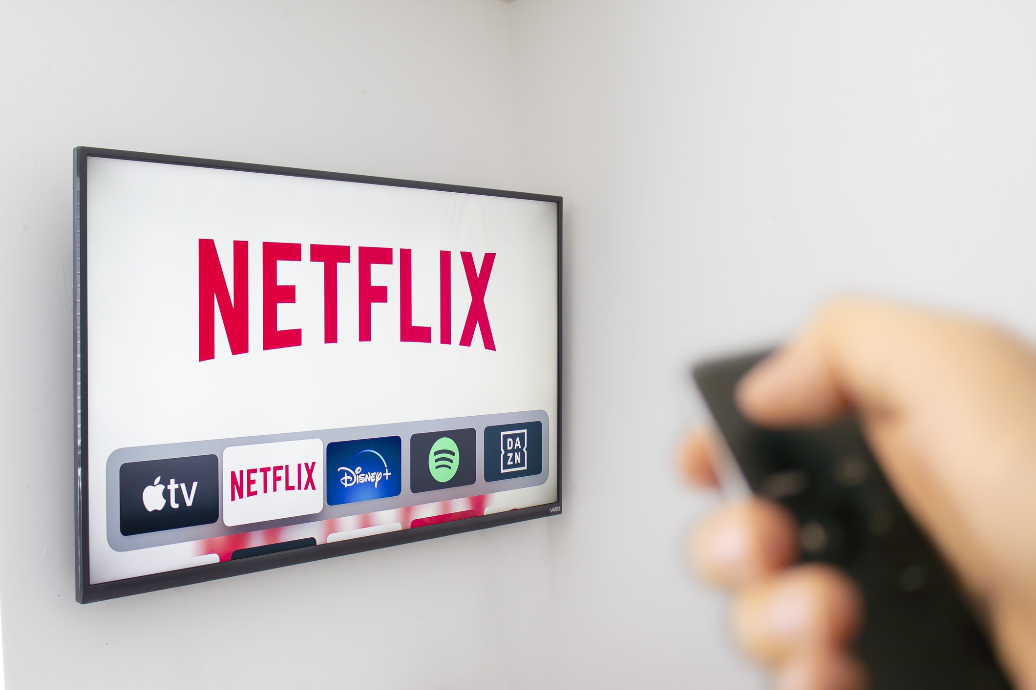 Selecting Netflix app with remote