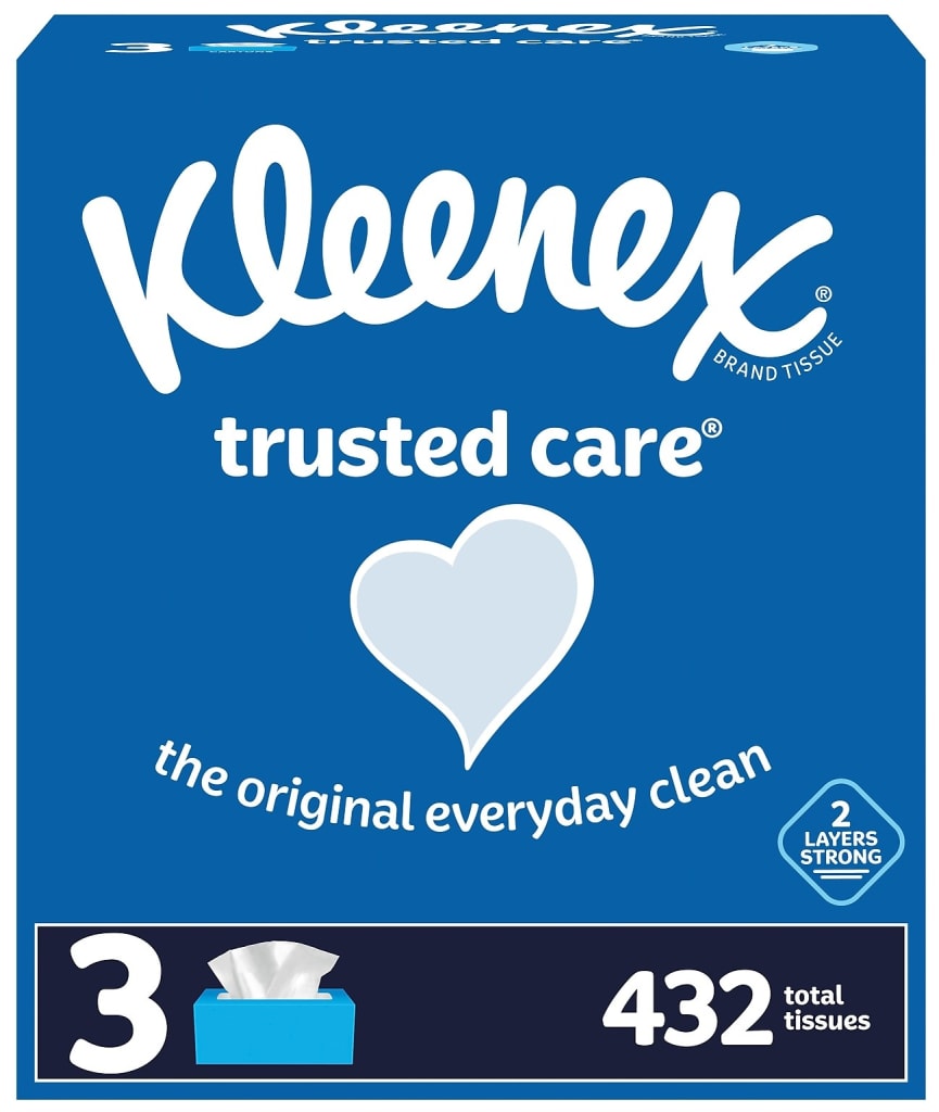 Kleenex Standard Facial Tissue 144Count Box 3Pack for 5 50219