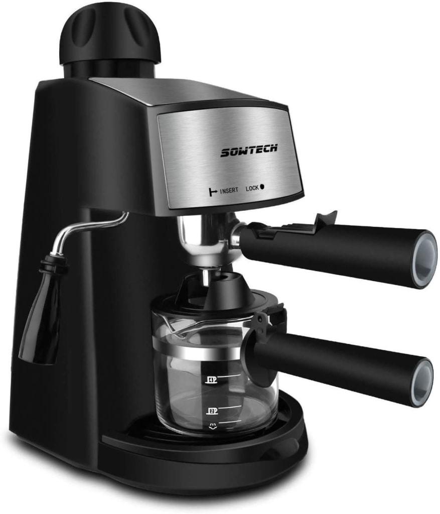 Sowtech 3.5-Bar 4-Cup Steam Espresso 
