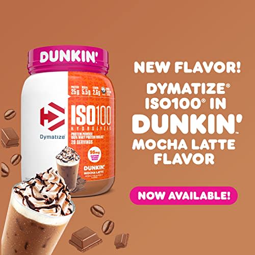 Dymatize ISO100 Hydrolyzed Protein Powder in Dunkin' Mocha Latte Flavor