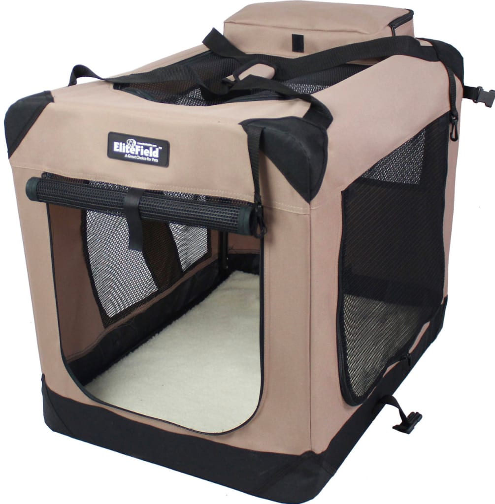 EliteField 24" 3-Door Collapsible Soft-Sided Dog Crate for ...