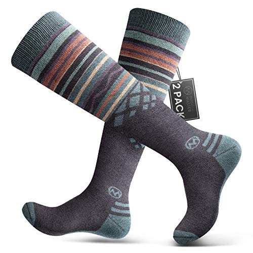 OutdoorMaster Ski Socks 2-Pack Merino 