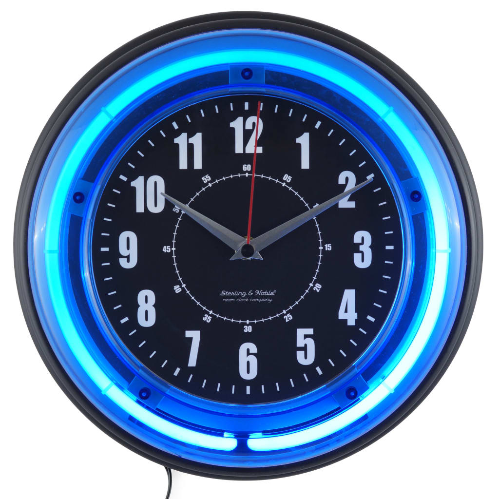 Sterling And Noble 11 Neon Analog Wall Clock For 9 40814   Te47hrpfkjsmomklerhb 