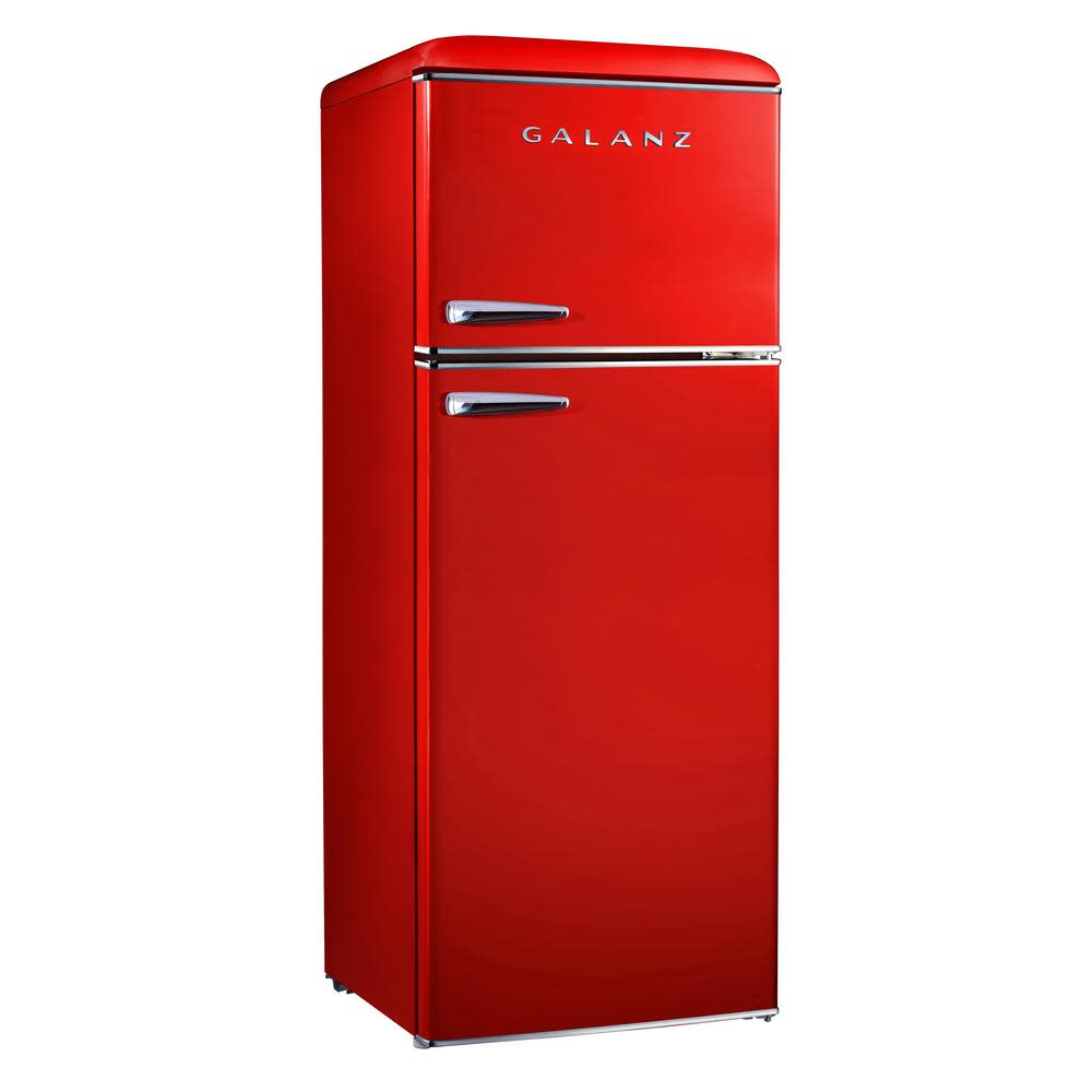 Galanz 7 6 Cu Ft Retro Mini Refrigerator W Dual Door And True Freezer For 298 Bcd 215v 62h