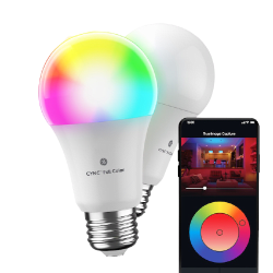 GE Cync Direct Connect Full Color LED Smart Light Bulb 2-Pack for $16 + free shipping