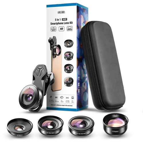 Apexel 4K HD 5-in-1 Cell Phone Camera Lens Kit for $35 + free shipping
