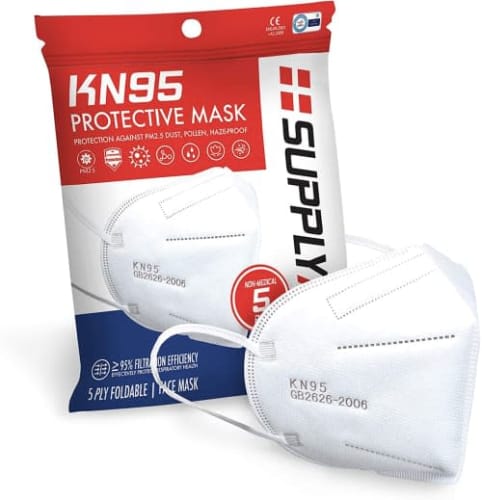 SupplyAID KN95 Face Mask 5-Pack for $5 + free shipping