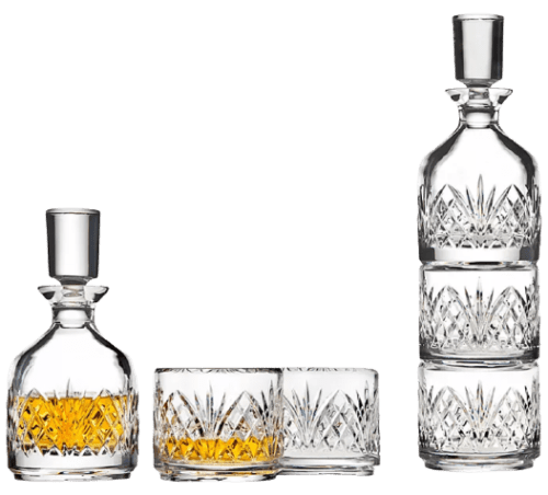 Godinger Dublin Stackable Crystal Whiskey Decanter w/ 2 Glasses for $28 + free shipping