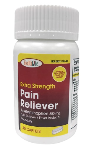 HealthLife Extra Strength Pain Reliever 500mg 40-Count Bottle for 24 cents for 4 + pickup