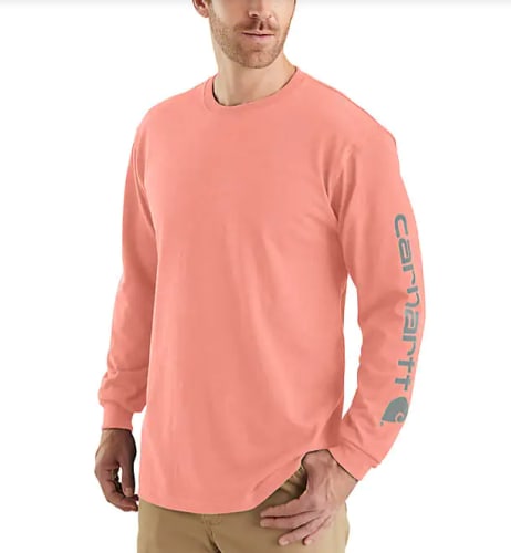 Carhartt Men's Loose Fit Long-Sleeve Logo Sleeve Graphic T-Shirt for $13 + free shipping