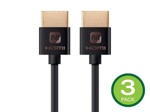 Monoprice 1-Foot Slim High Speed 4K HDMI Cable 3-Pack for $4 + free shipping