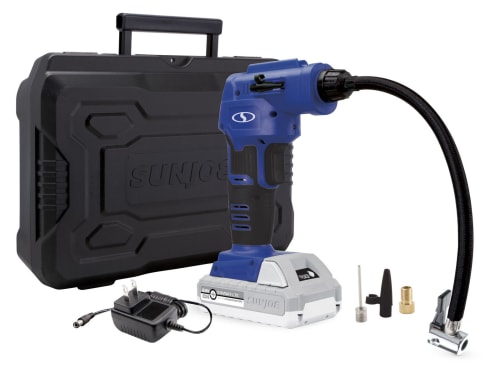 Certified Refurb Sun Joe 24V iON+ Cordless Portable Air Compressor Kit w/ 2Ah Battery & Case for $17 + free shipping