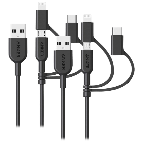 Anker PowerLine II 3-Foot 3-in-1 Micro / Lightning / USB-C Cable for $20 for 2 + free shipping