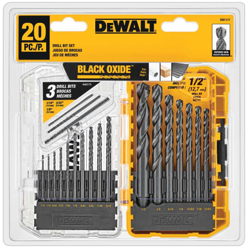 DeWalt 20-Piece Black Oxide Drill Bit Set for $20 + pickup